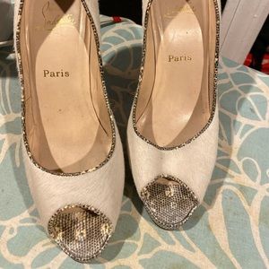 Used 40.5 Christian Louboutin heel tip replaced
